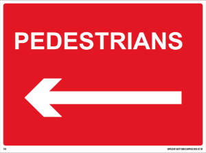 600mm x 450mm Pedestrians Left