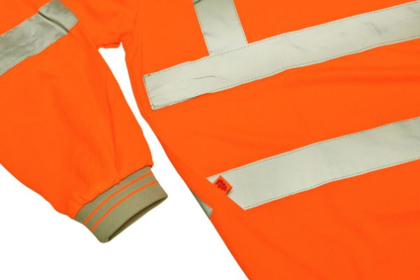 Long Sleeve Orange Hi Visibility Polo Shirt