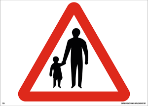 1050mm x 750mm Caution crossing