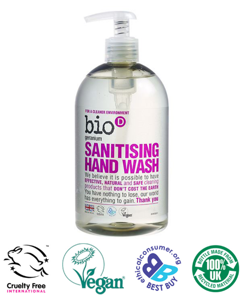 Bio-D Geranium Sanitising Hand Wash – 500ML