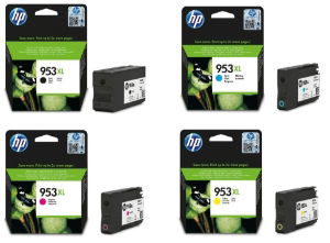 HP 957XL / 953XL 4 Colour High Capacity Ink Cartridge Multip