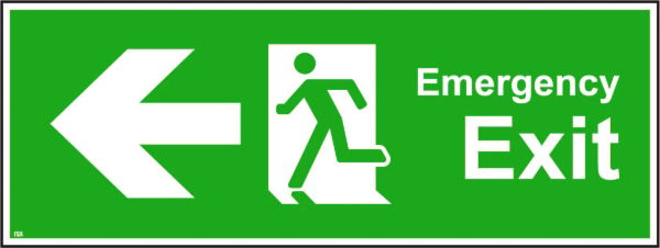 400mm x 150mm Emergency exit Left