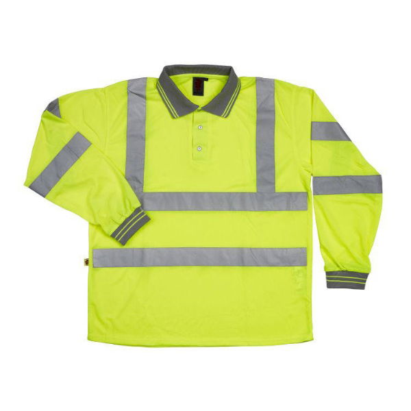 Long Sleeve Yellow Hi Visibility Polo shirt 