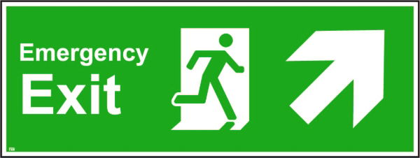 400mm x 150mm Emergency exit up right