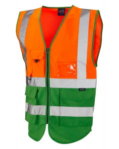 ISO 20471 Class 2* Superior Waistcoat Orange & Green