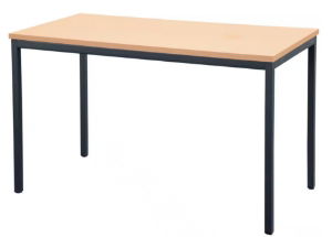 Rectagular Beech Table MFC Steel Black 1200 x 600 x 750mm