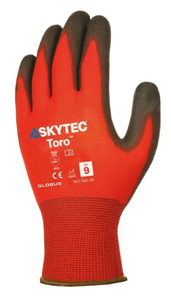 Skytec Toro PU Palm Coated Red/Black (Cut 1) Glove 4131