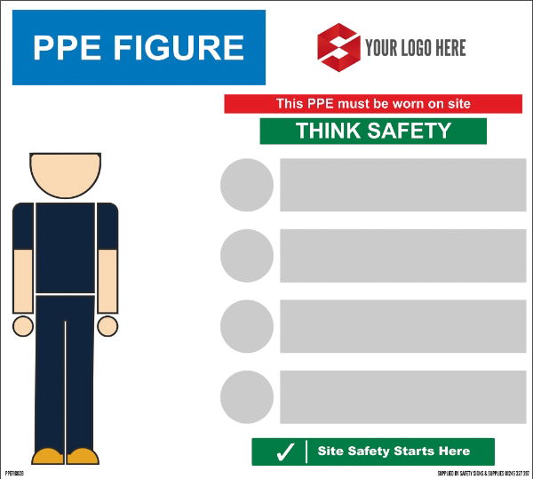 1000mm x 900mm PPE Figure sign